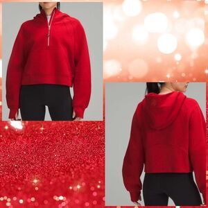 Lululemon Scuba Oversized Half-Zip Hoodie Red College Crimson Red XS/S NWT 🏷️
